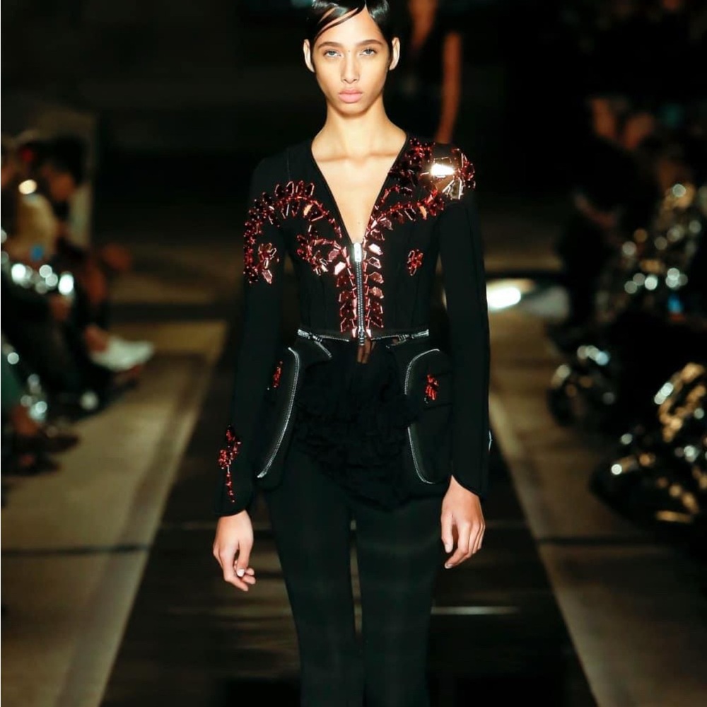 Givenchy Runway Black/Red Jeweled Details